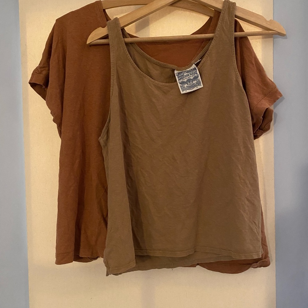 Jungmaven Brown and Tan Tank Top Set